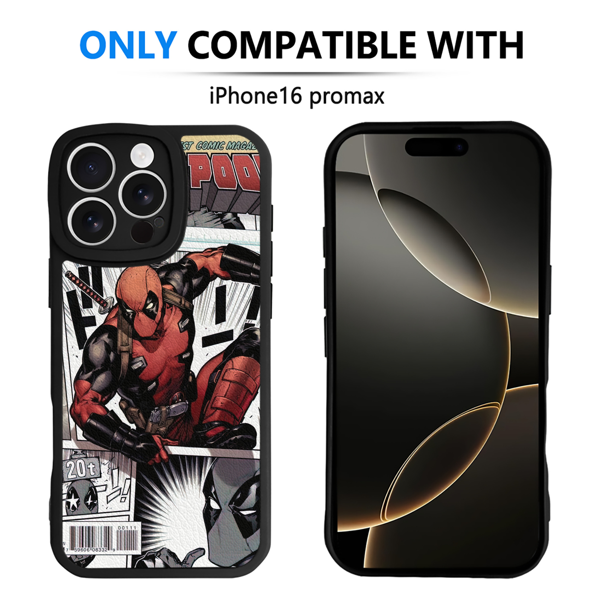 （画像用） Deadpool デッドプール 【iPhone 16シリーズ対応】シリコンスマホケース（レザー調） 材質：シリコン